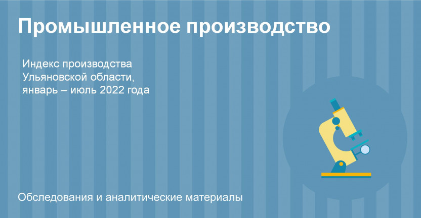 Индекс производства Ульяновской области за январь-июль 2022 года